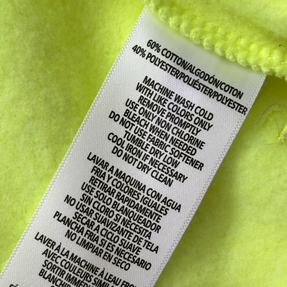 CALVIN KLEIN Performance Long Sleeve Neon Yellow Zip-Front Hoodie--M - Picture 15 of 16